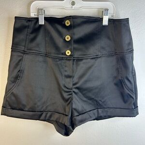 NWT Express Design Studio High-Waist Corset-Back Shorts – Black | Size 10